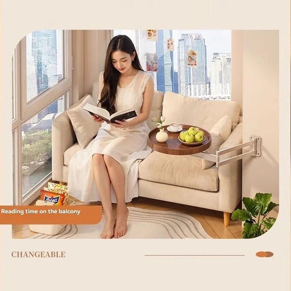 Multi-Purpose Foldable Small Tea Round Tables Wall Mounted Creative Floating Shelves  Bedroom