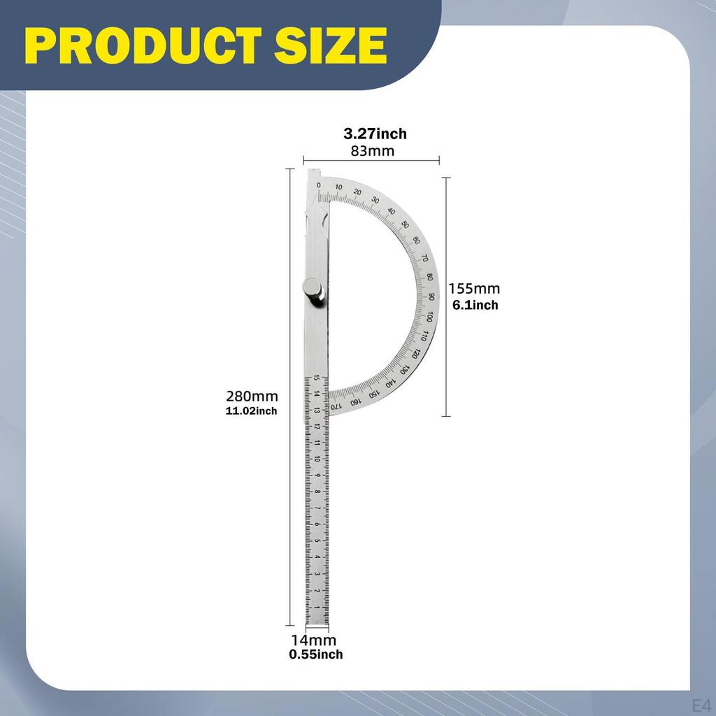 Angle Adjustable Portable Gauge Stainless Steel Ruler for DIY Machinist Carpenters