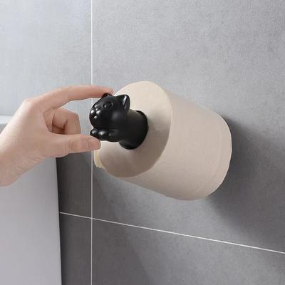 1pcs Wall-Mounted Toilet Paper Holder Cartoon Cat Telescopic Tissue Holder Kitchen Tissue Roll Dispenser Bath Paper Towel Roll
