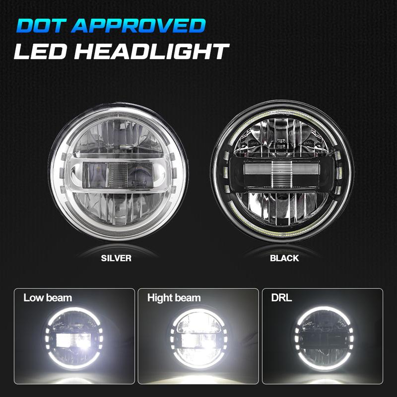 Universal 5.75/7 Inch 90W Motorcycle Led Headlight Projector For Harley Touring Softail Heritage Street Glide Road King Headlamp