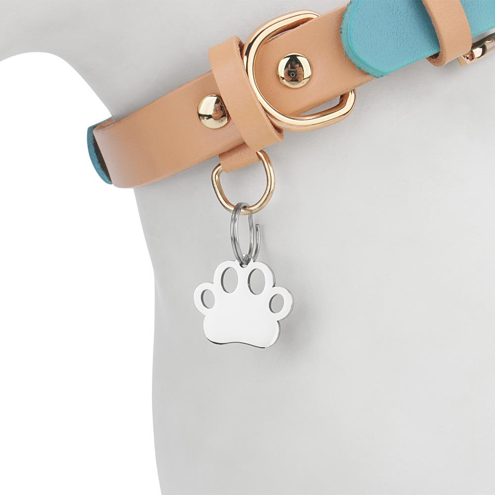Personalisierter Namens-ID-Anhänger Hohlpfote Anti-Verlust Katzenhalsband Graviertes Personalisierbares Namensschild Haustier DIY Zubehör
