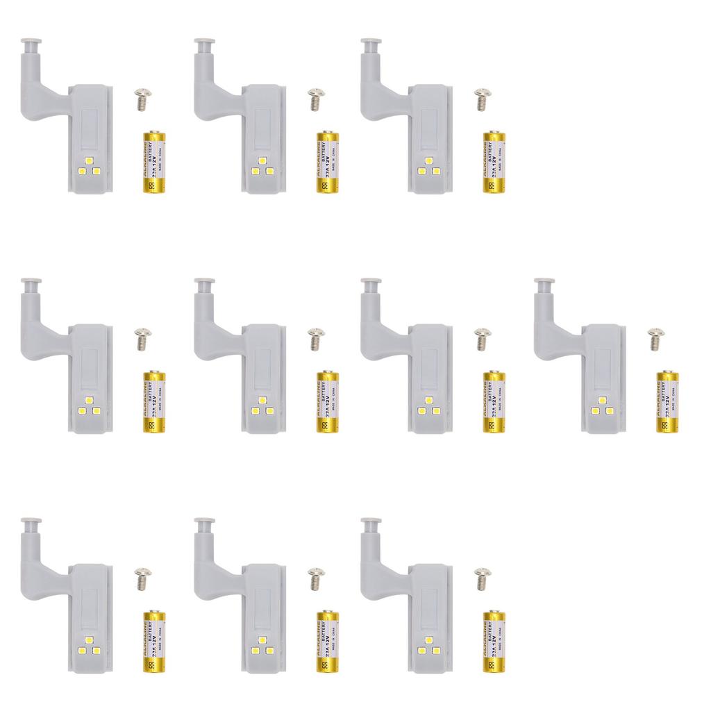 10 Sets Hinge LED Light High Brightness ABS Cabinet Hinge Light with 3 LED Lamp Beads Hinge Lights