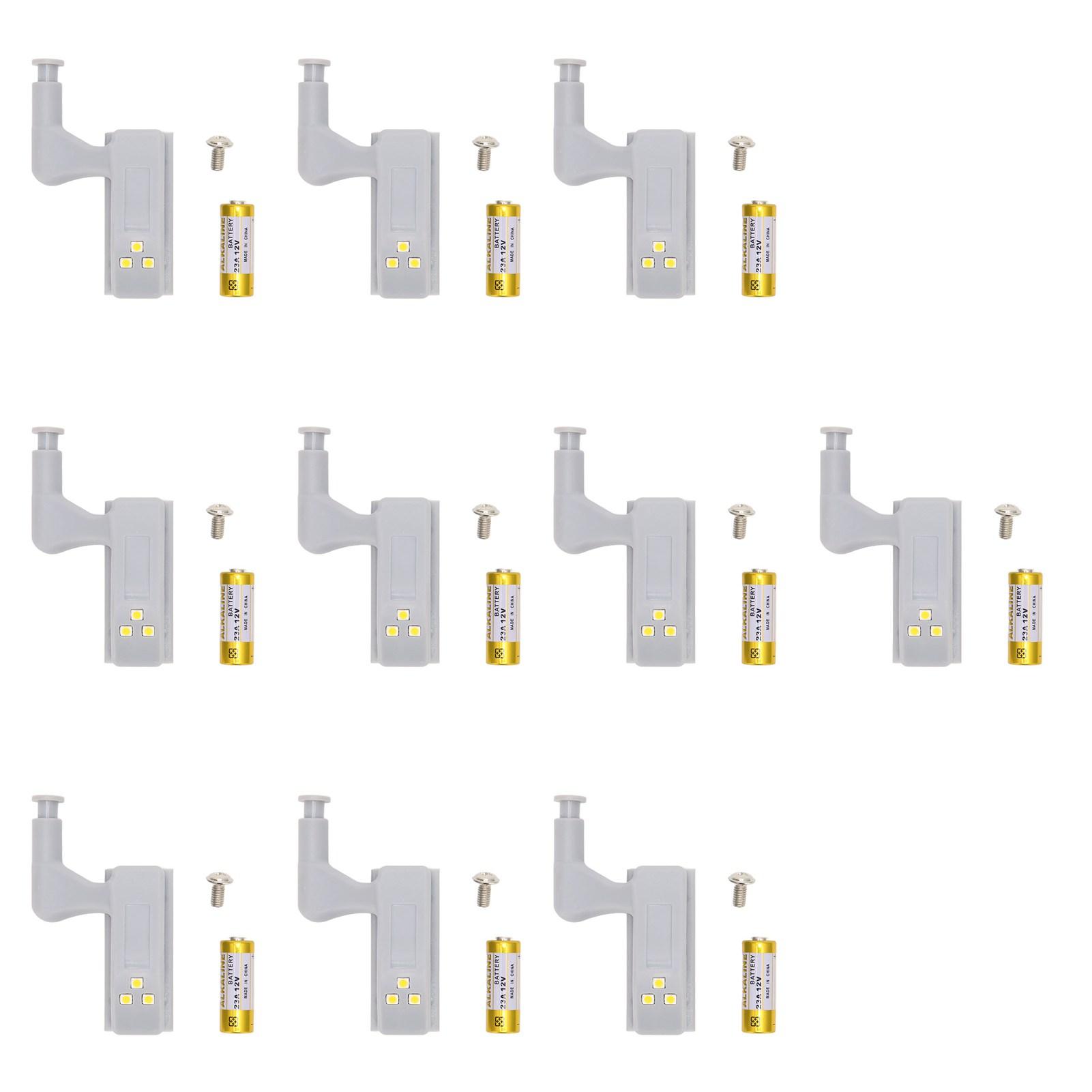 

10 комплектов светодиодных ламп для петель, высокая яркость, ABS, подсветка для шкафа, с 3 светодиодными лампами, подсветка для петель Warm Light