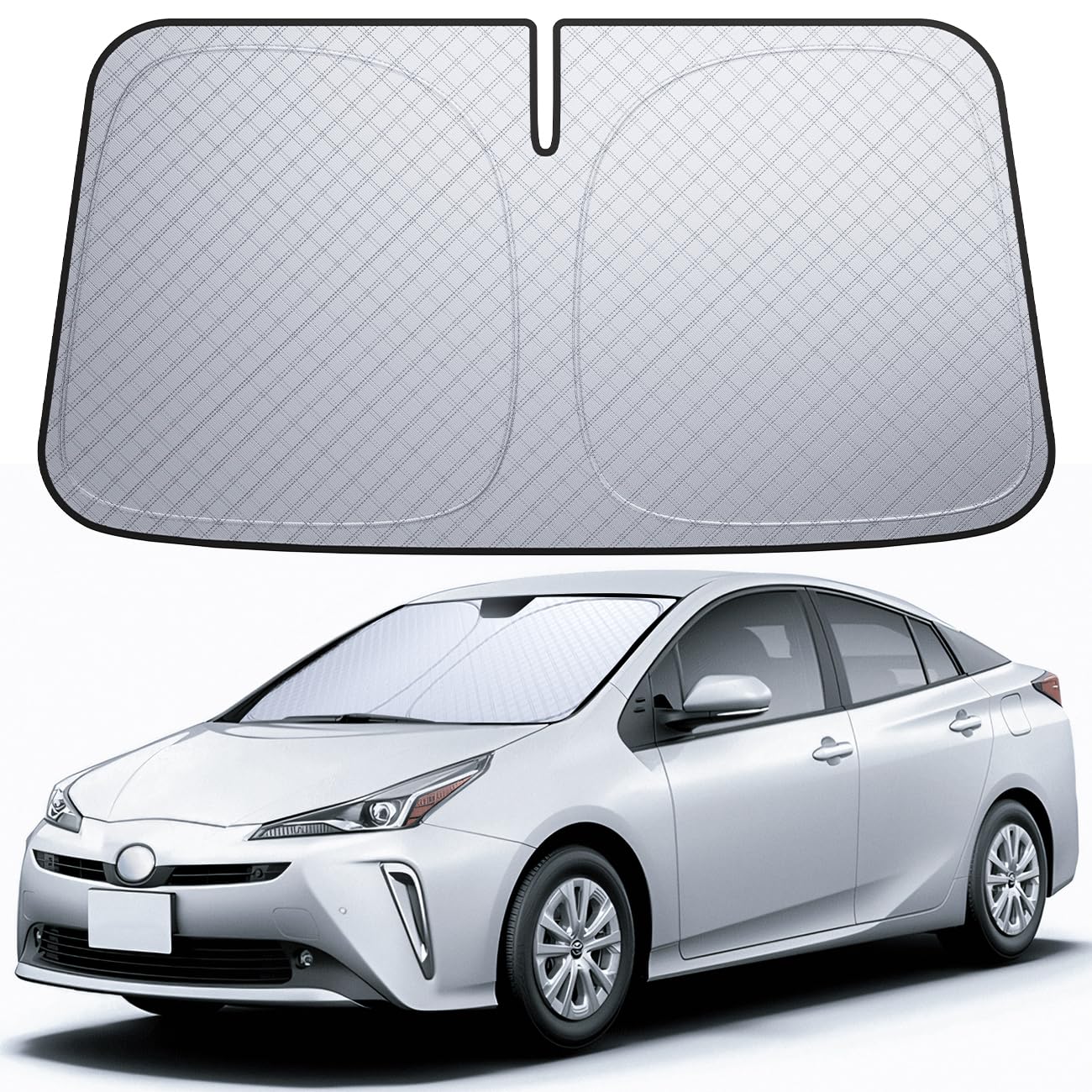 

Lamicall Insulated Windshield Sunshade for Toyota Prius 50 Car Foldable Windshield Light Heat UV Front Scratch Heat Includes Storage Pouch 6-Layer