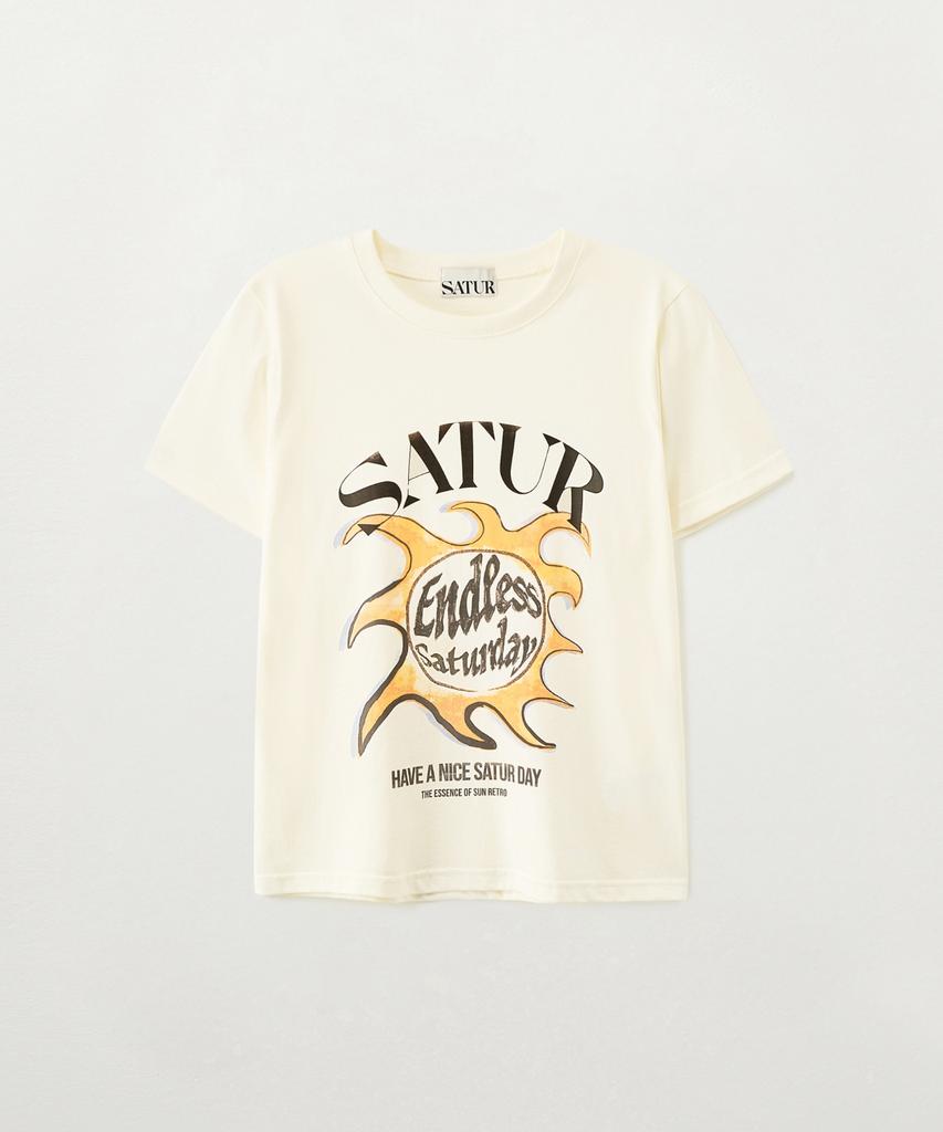 Seteo Sun Retro Graphic Short Sleeve T-Shirt Retro Ivory