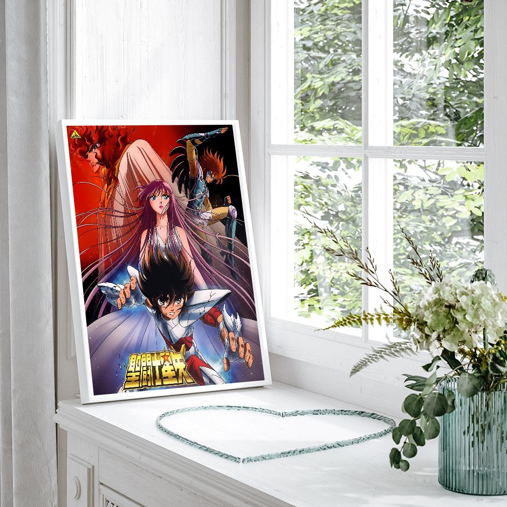 

Anime Saint Seiya Movie Sticky Posters Vintage Room Home Bar Cafe Decor Room Wall Decor 21X30CMNo Framed
