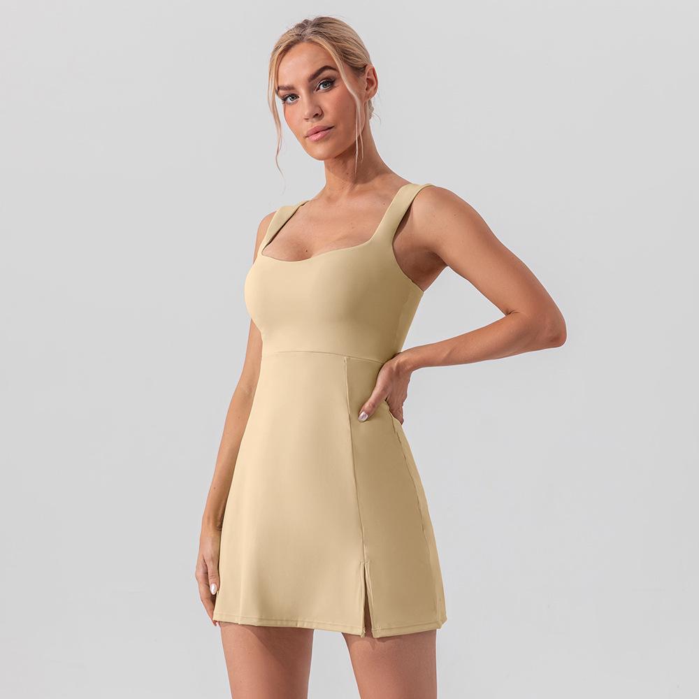 

Women s Cross-Border Spaghetti Strap Yoga Tennis Skirt – Lightweight & Breathable Sports Dress S