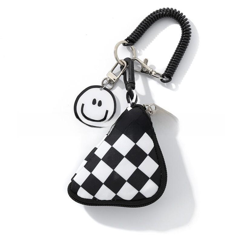 Geometric Pattern Keycase With Polyester Material For Daily Use And Street Style