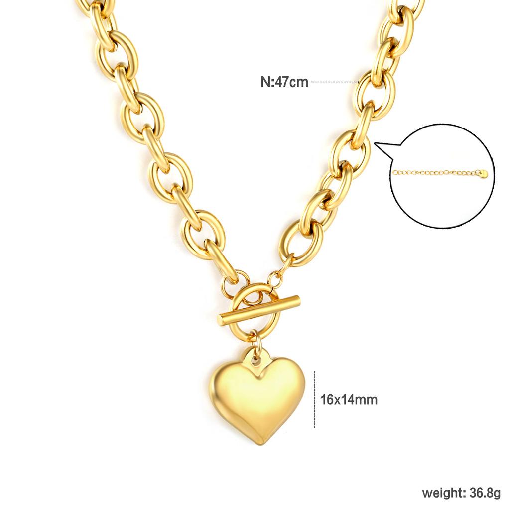Dainty Gold Necklace With Heart Pendant Minimalist Fashion Jewelry For Women Delicate Layering Chain