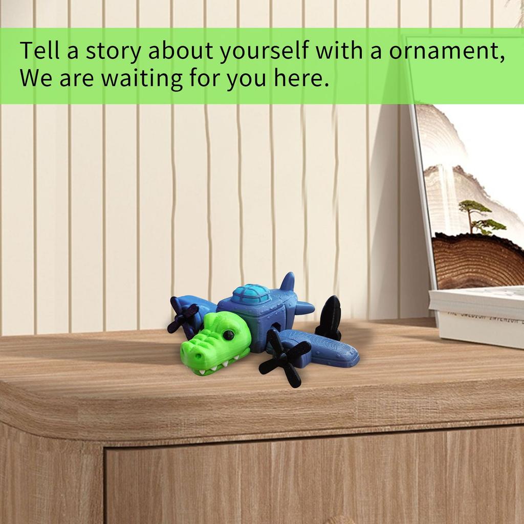 Aircraft Animal Decorations With Movable Joints, 3D Printed Desktop Ornaments