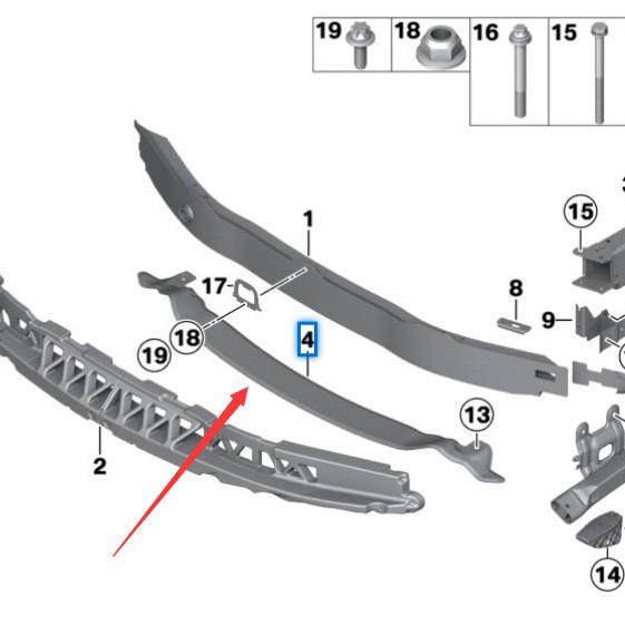 BMW F30 3 Series Front Bumper Lower Support 51118054188