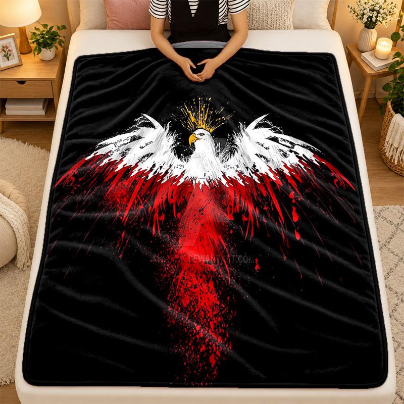 Flannel BlanketPoland Warm Soft Throw Blanket for Indoor Sofa Bed Living Room Use