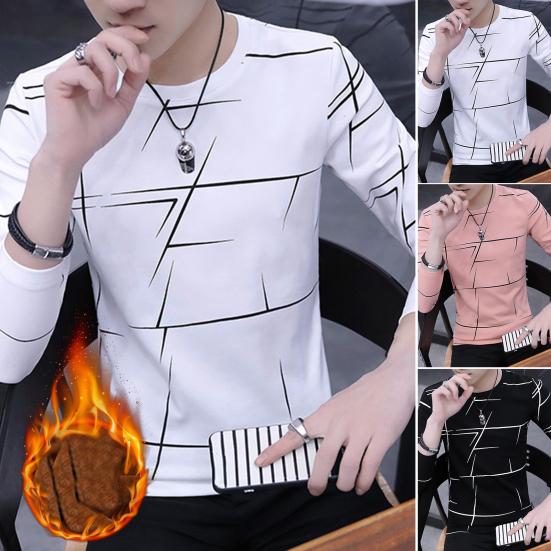 T-shirt da uomo a maniche lunghe con scollo rotondo, maglione morbido, stile giovane, calda, comoda, girocollo, top casual primaverili per l'uso quotidiano