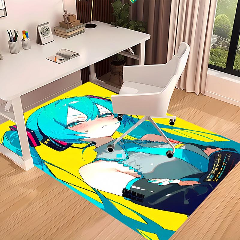 Hatsune Miku Printed Absorbent Washable Carpet, Non-Slip Bathroom Mats, Kitchen Rugs, Yoga Mat,Living Room Entrance, Camping Picnic Rugs