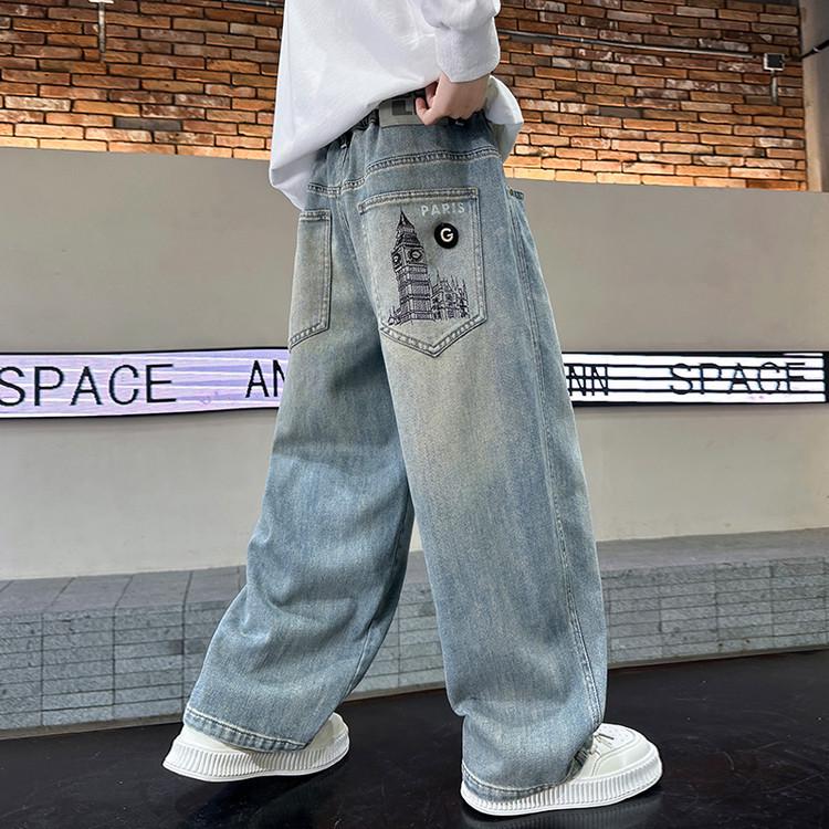 Jungen Frühling & Herbst 2025 Coole Streetwear Straight-Leg Jeans