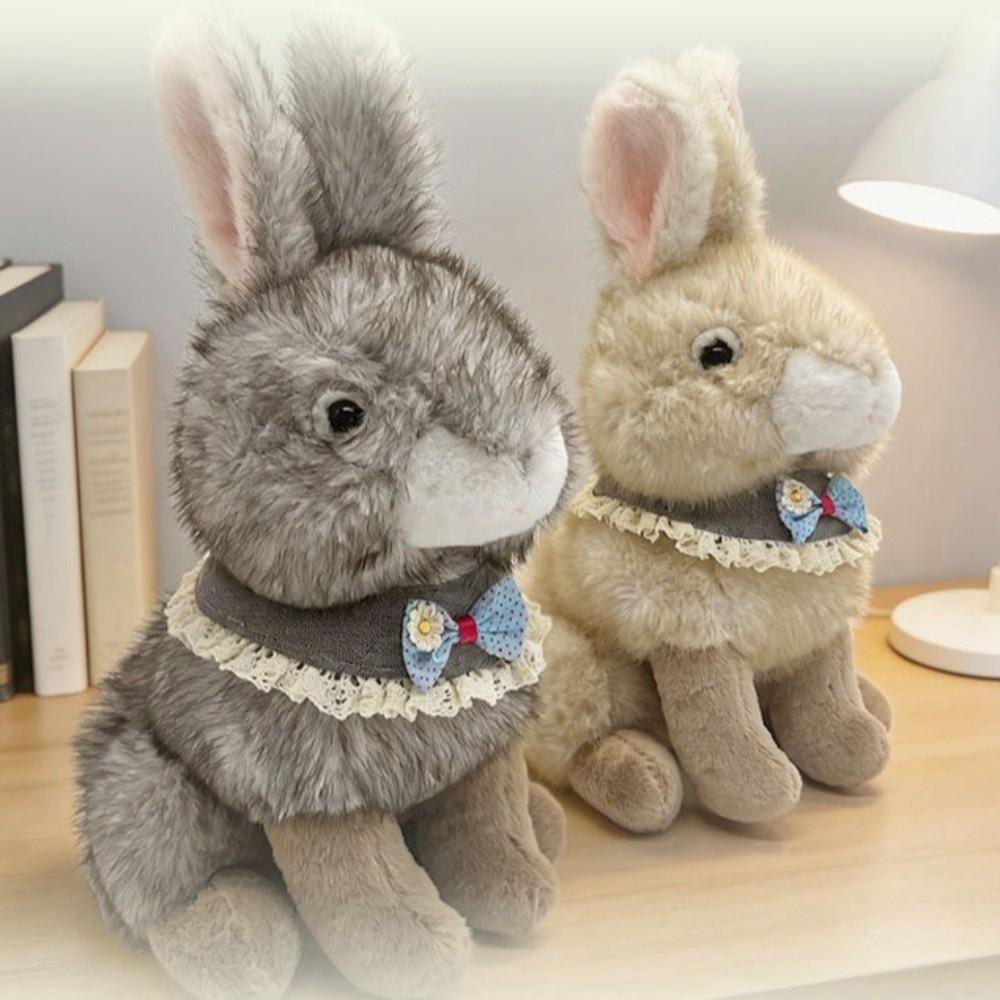Soft Fluffy Bunny Stuffed Doll Lifelike Stuffed Bunny Doll Cute Rabbit Plush Toy Kid Gift