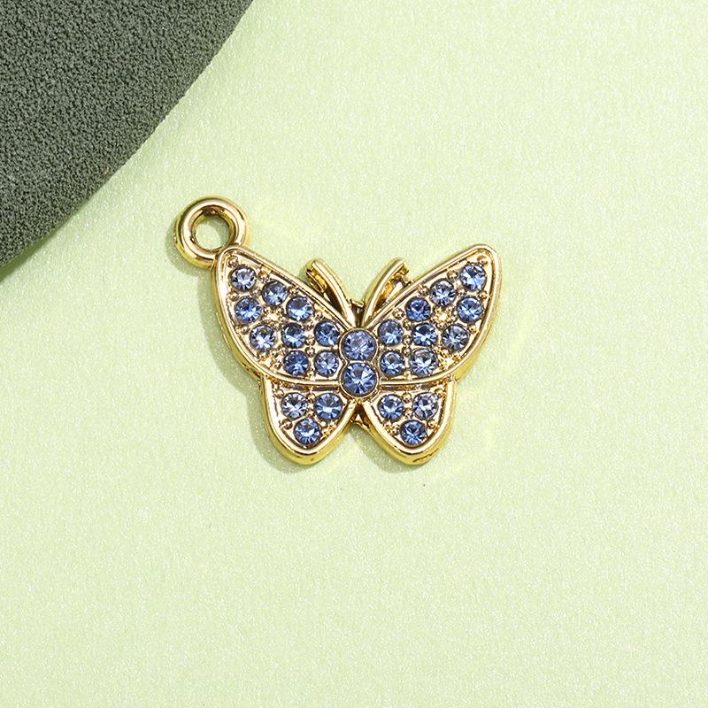 Breloque Pendentif Papillon Strass Coloré pour Bijoux, Charme pour Bracelets, Chevillères et Colliers DIY