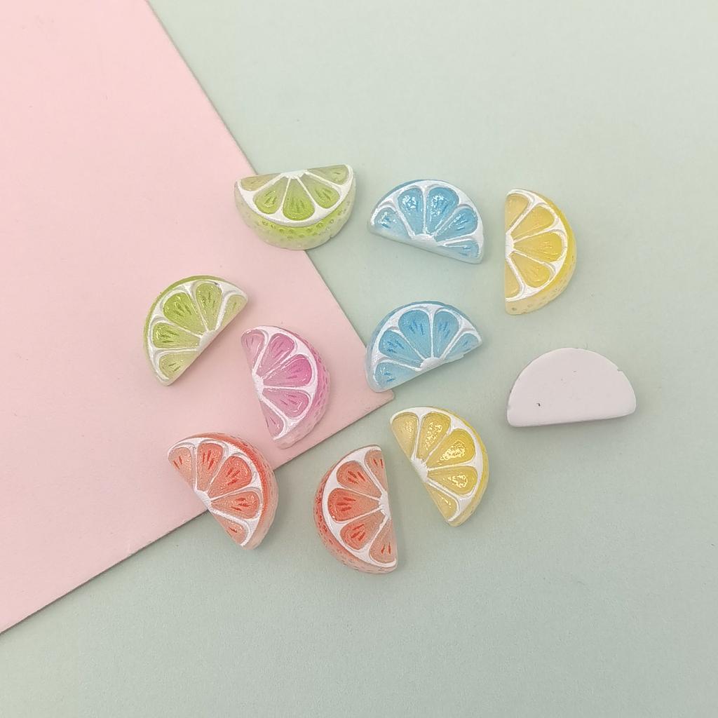 100pcs/lot Artificial Miniature Orange Petals Resin Cabochon Flatback Simulation Fruit DIY Scrapbooking Decoration Craft 9*15mm