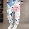 Men S Plus Size Printed Drawstring Waist Side Pockets Jogger Pants Cuffed Ankle Casual Long Trousers