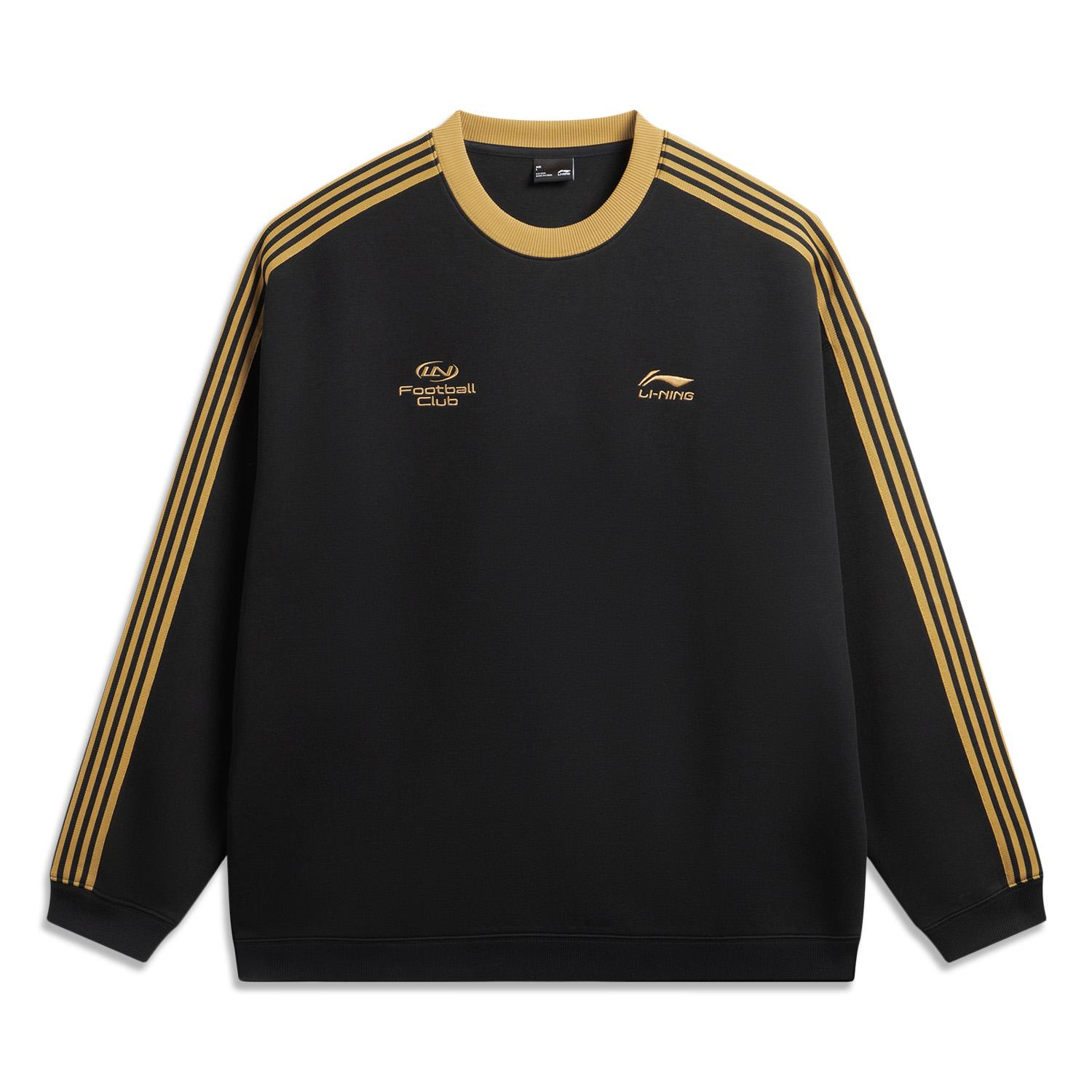 Li-Ning Полосатая толстовка с надписью, мягкая, свободного кроя, унисекс, топы AWDW353-1 S