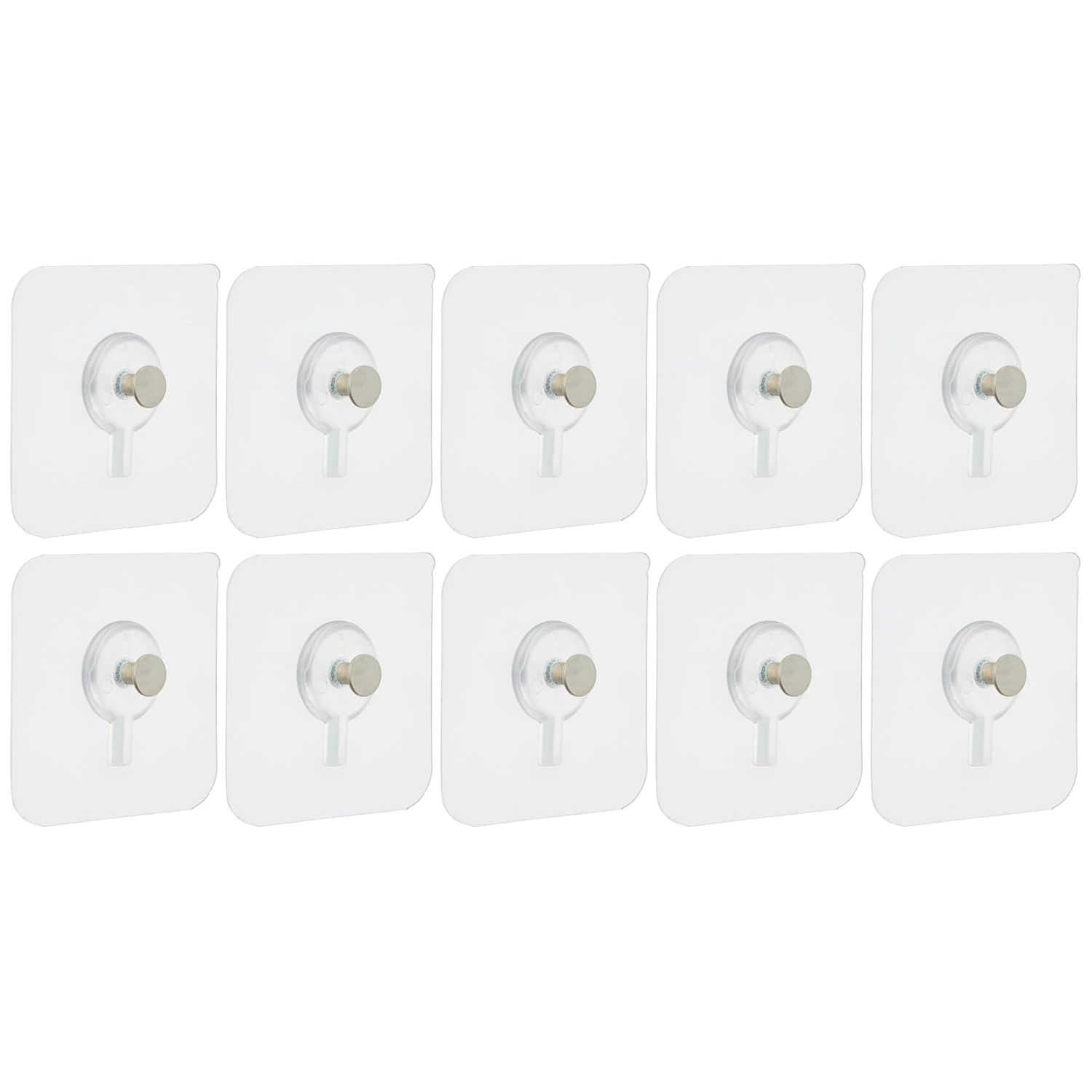 

PVC Heavy-Duty Adhesive Wall Photo Frame Hooks|for Hanging Clothes, Hats, Keys, and More (Pack of 10), Transparent