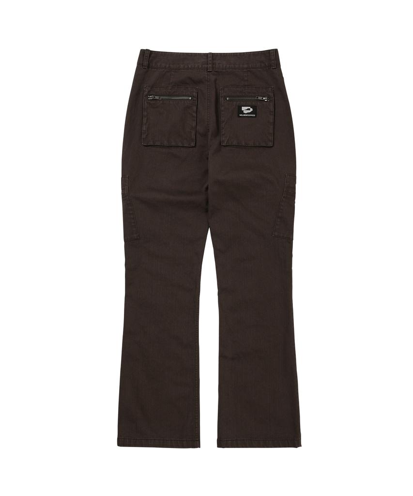 WELLBEING EXPRESS Washed Cotton Cargo Pants Brown
