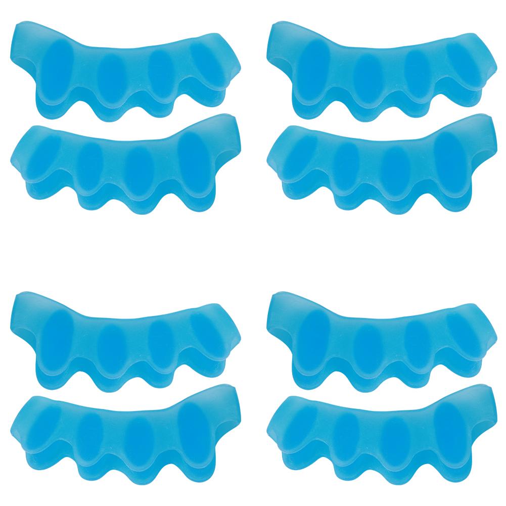 4 Pairs Toe Separator Silica Gel 2‑Toe Seperater Correction Bunion Pain Relief Orthotics ToolBlue Average Size