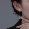 Fashion Silver Color Cross Line Earring for Women Girls Long Tassel Drop Earring Delicate Piercing Ear Jewelry Accessories