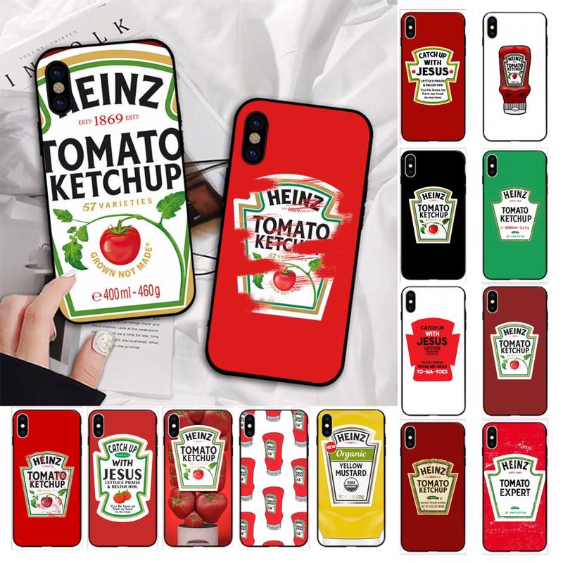 MaiYaCa Cute Ins Heinz Tomato Ketchup Mustard Phone Cases for iPhone 11 12 Pro XS MAX 8 7 6 6S Plus X 5S SE 2020 XR Cover