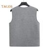 Men Waistcoat V-Neck Sleeveless Single-Breasted Vest Coat Solid Color Velvet Lined Warm Vest Jacket with Pockets