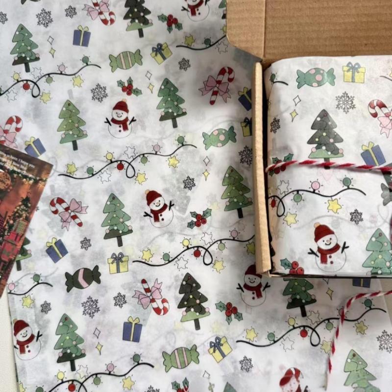 10Pcs Christmas Tissue Paper Gift Wrapping Paper Birthday Gift Wrapping Papers Festival Craft Packaging Paper For Christmas