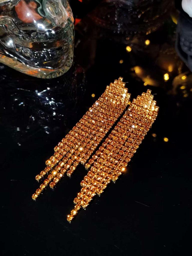 Elegant Rhinestone Tassel Earrings for Women