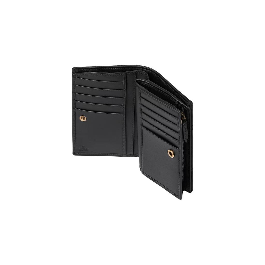Gucci GG Marmont Letter Logo Solid Color Leather Wallet Women Wallet Black 781583-DTDHT-1000