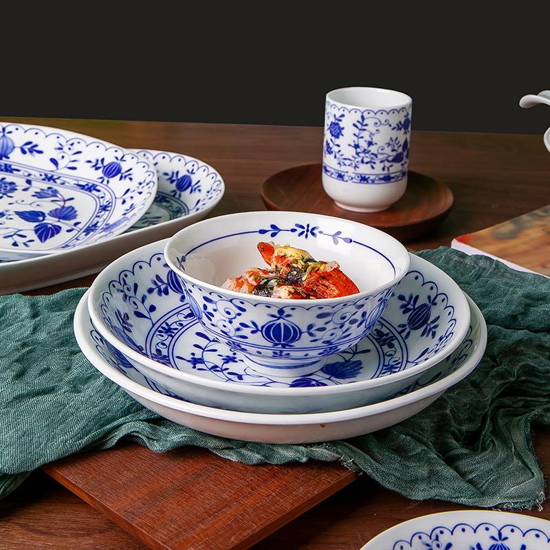 Jingdezhen Blue & White Ceramic Dinnerware Set: Plates, Bowls, Dishes, Spoons - Perfect for Housewarming Gift