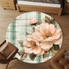 1PC Floral Pattern Flower Office Round Area Rug, Under Office Chairs Bedroom Living Room Home Decor, Carpet for Office -1110093
