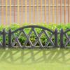 6x Plastic Garden Fence Gray Border Palisade Edging Lawn 3m