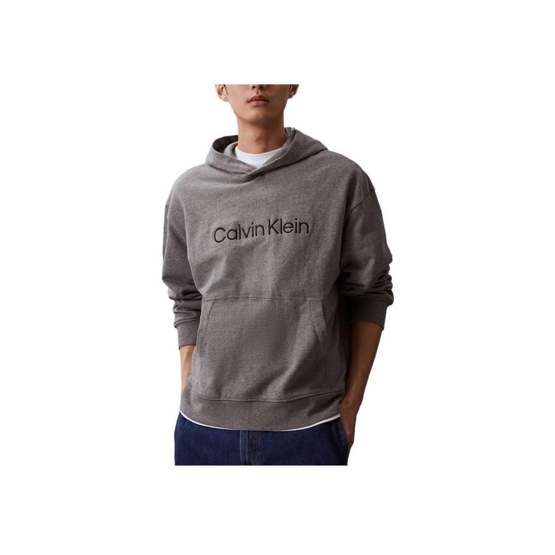 

Calvin Klein Модная простая универсальная толстовка с капюшоном из чистого хлопка с вышитыми буквами, мужская толстовка с капюшоном, серая 40HM231-030 L