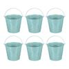 PATIKIL Small Metal Buckets with Pack of 6 Mini Galvanized Buckets for Party Dark Blue 7"x6.4" Handles, Crafts, Favors, Decorations,