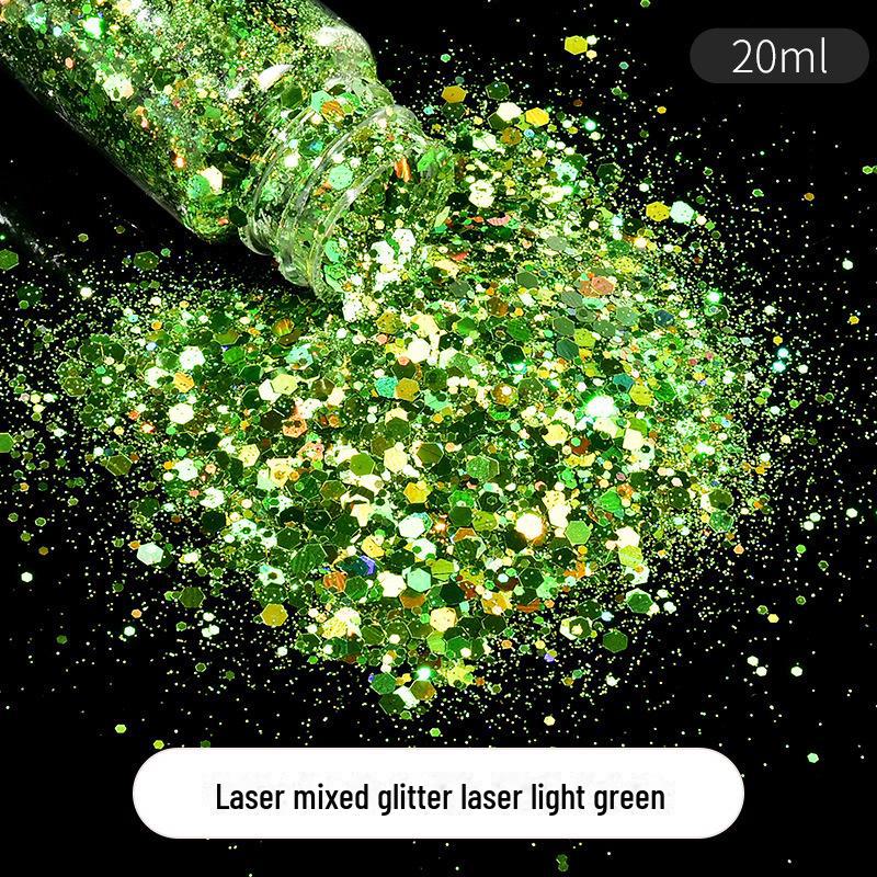 DIY Crystal Glue Glitter Mix: Handmade Hemp, Fine Powder, Laser, Hexagonal Glitter Sequins, 20ml