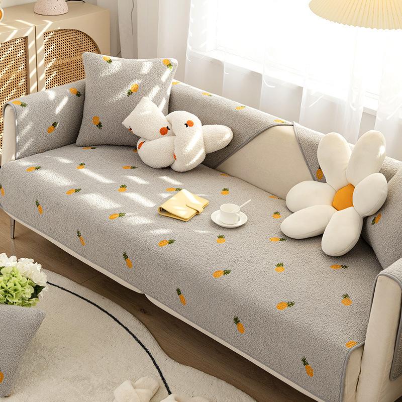 Lamb's Wool Sofa Cushion Four Seasons Cloth Non-slip Sitting Cushion Full Package Sofa Cover Cover Cloth Towel Living Room Thickening