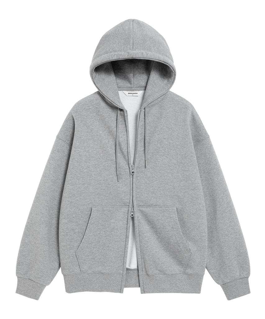 Brenson (Renew Ver.) Loose Fit 2-Way Sweat Zip-Up Hoodie ( 5 Colors ) ( Fleece Liner Option )