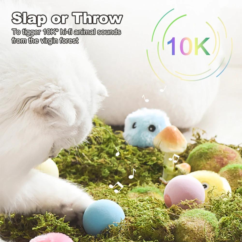 Evcil Hayvan Akıllı Eğlenceli Kedi Oyuncak Topu Kuşları Kurbağa Sesi Taklit Eden Elektrikli Kedi Nanesi Eğitim Oyuncağı Etkileşimli Alaycı Kedi Nanesi Yerçekimi Peluş Kedi Topu