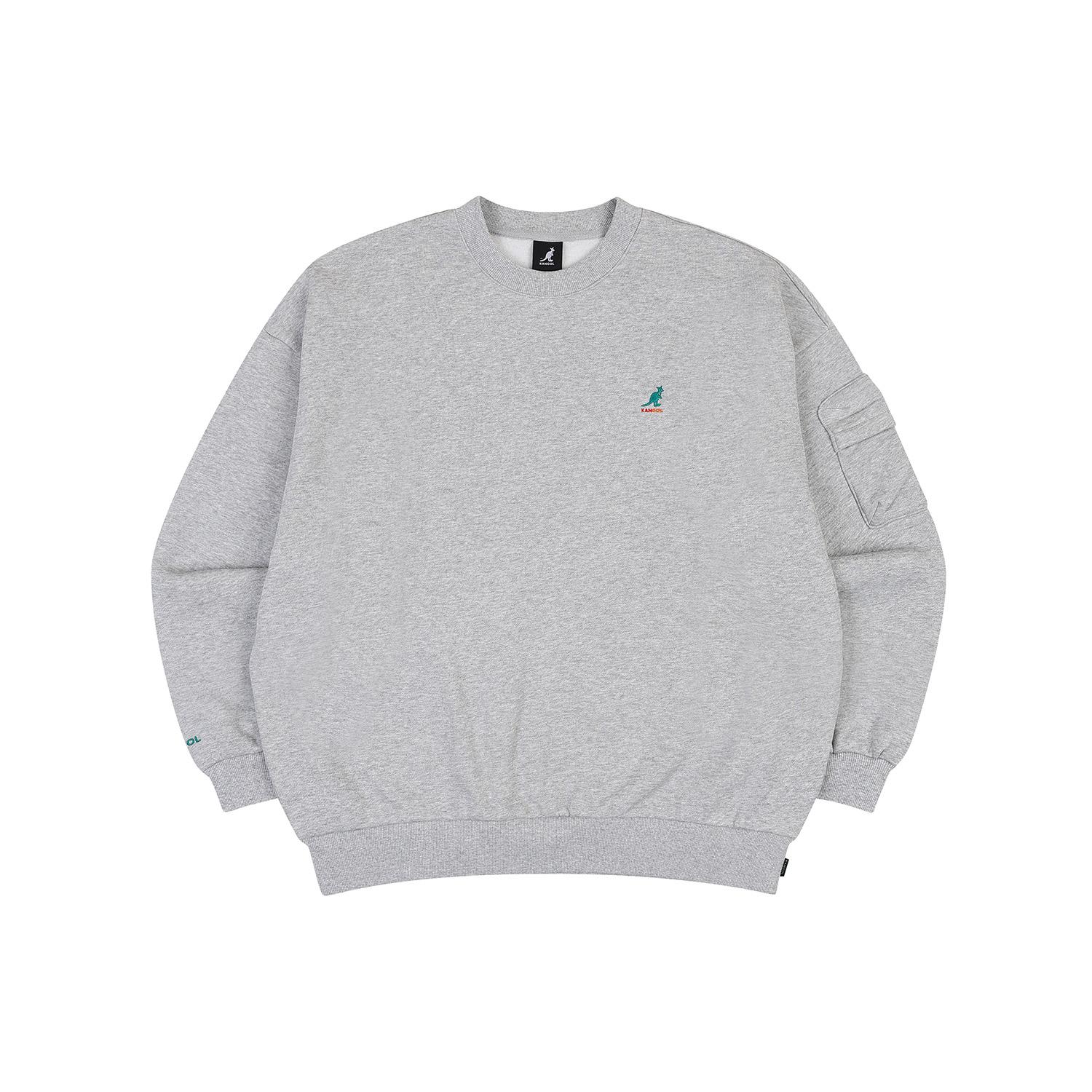 Свитшот Kangol Kngl с карманом 1755 Меланж Серый Melange Grey/2Xl