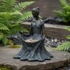 Mangeoire de Fée Feuille Statue de Nymphe Fantaisiste pour Oiseaux Décoration de Jardin pour Patio