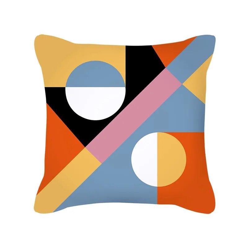 Nordic Style Colorful Geometric Printing Pattern Sofa Cushion Cover Pillowcase Home Decor Party Car Bedding