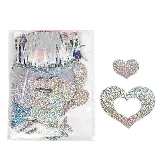 1 Set Nice-looking Balloon Glitter Pendant Easy Use Plastic Heart Shape DIY Balloon Sequin Ornament for Wedding