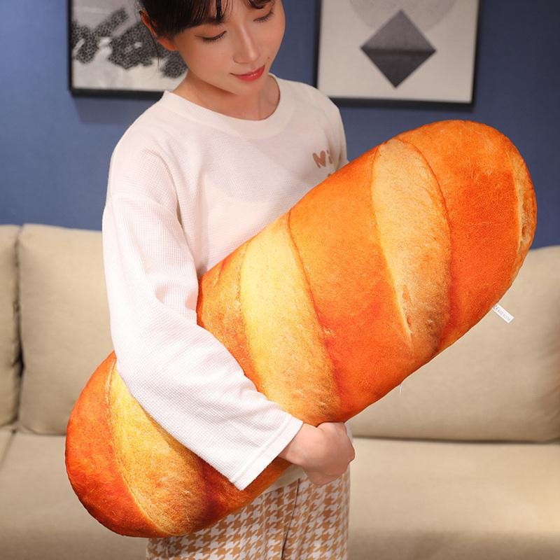 3D Simulation Bread Plush PillowSoft Butter Toast Bread Food Pillow Lumbar Back Cushion Stuffed Toy designed for Home Decor