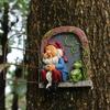 Resin Garden Gnome Statue Gobin Figurine Dwarf Elf Outdoor Landscape Sculpture Garden Yard Tree Hangings Decorative Ornaments