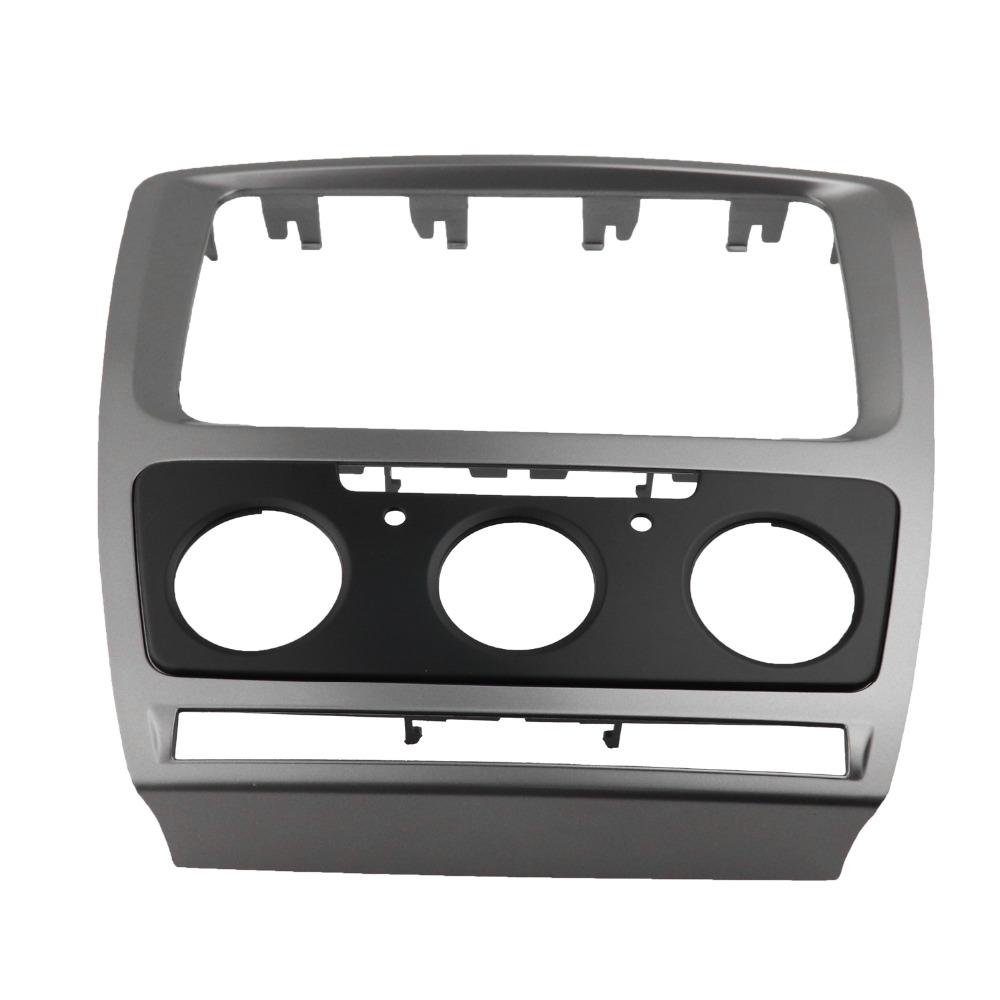 Double Din for SKODA Octavia 2008-2013 Manual AC Audio Fascia Stereo Radio GPS DVD Panel Dash Mount Installation Trim Kit Frame