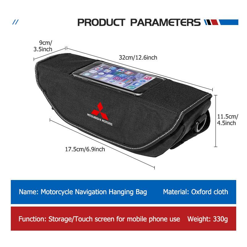 For Mitsubishi Universal Motorcycle Navigation Handlebar Bag Touchscreen Phone Storage Bag Lancer ASX Pajero Mirage Attrage